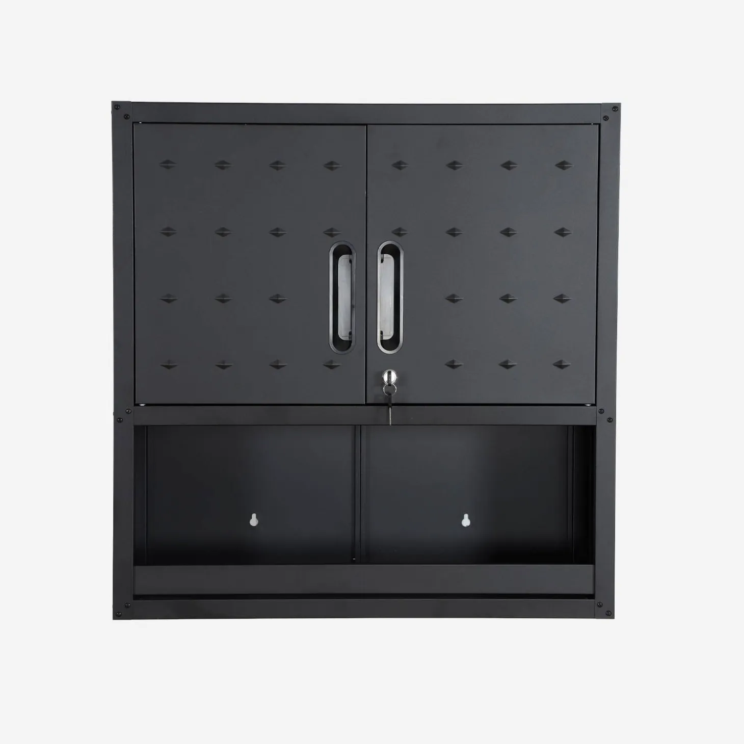 High storage cabinet for garages with shelf