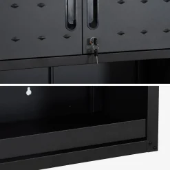 High storage cabinet for garages with shelf