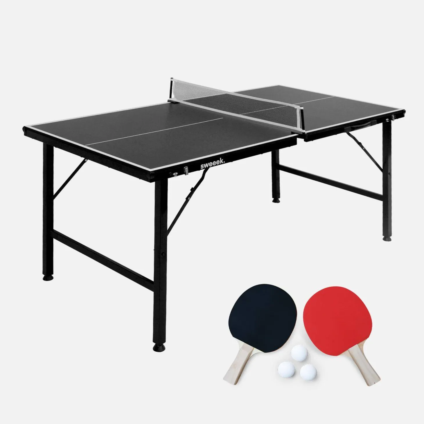 Indoor mini table tennis table with 2 bats and 3 balls