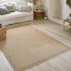 Indoor/outdoor beige rug with jute hessian effect