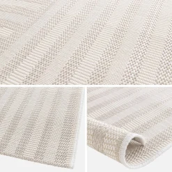 Indoor/outdoor rug with beige arch pattern, recycled polyester