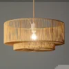 Indoor pendant light with rattan effect, Ø 50cm