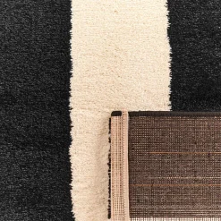 Indoor rug black and white stripes