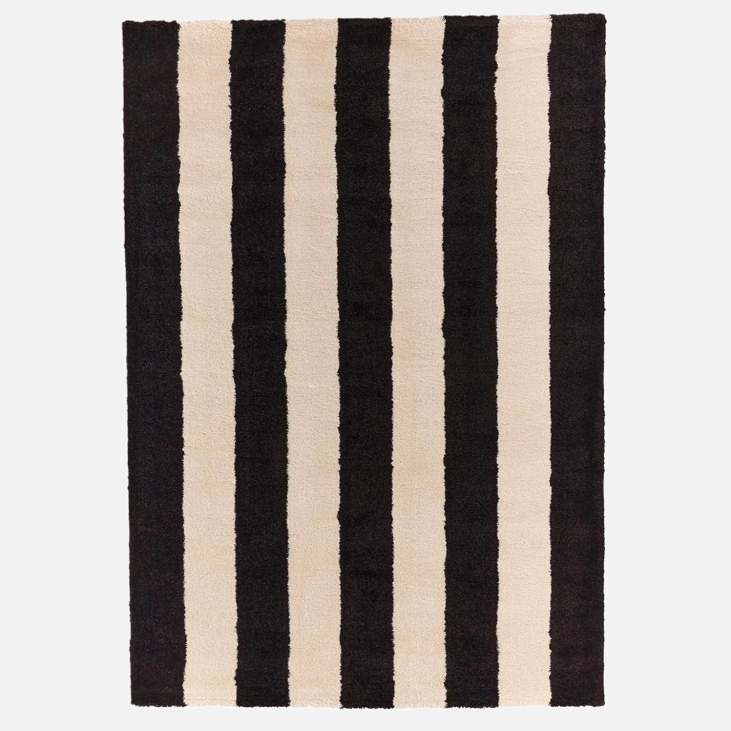 Indoor rug black and white stripes