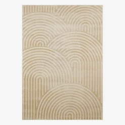 Indoor rug with beige arches pattern