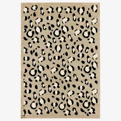 Indoor Rug with Beige Leopard Pattern