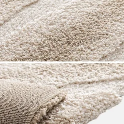 Indoor rug with beige striped pattern