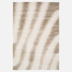 Indoor rug with beige striped pattern