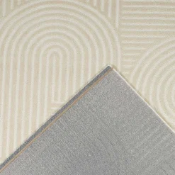 Indoor rug with graphic arch pattern, cream