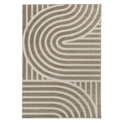 Indoor rug with graphic pattern taupe