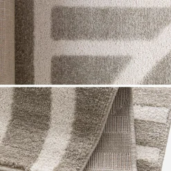 Indoor rug with graphic pattern taupe