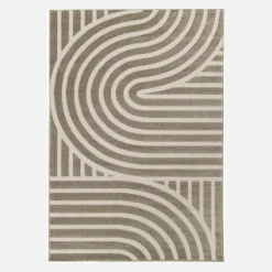 Indoor rug with graphic pattern taupe