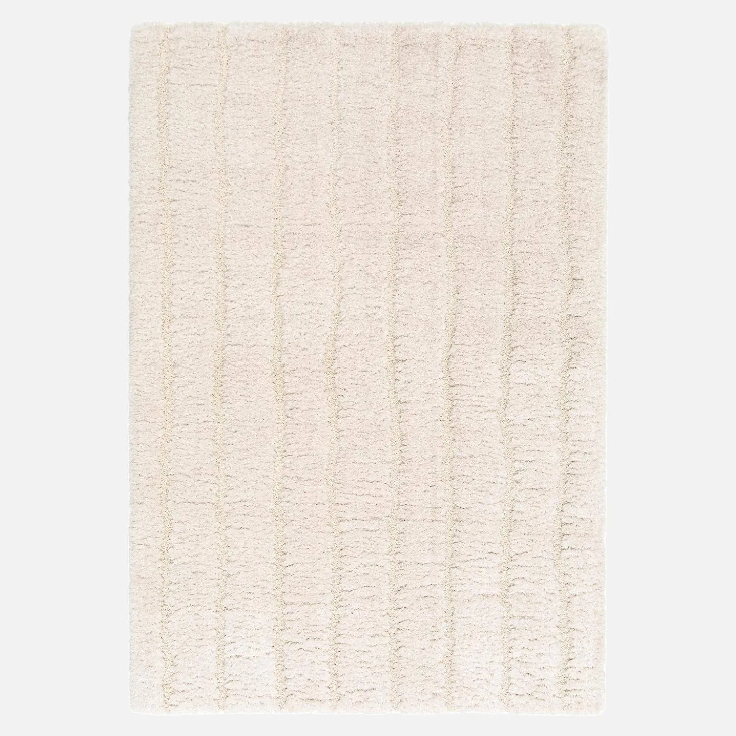 Indoor rug with linear pattern cream