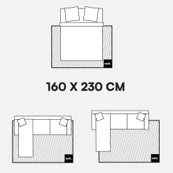 Indoor rug with linear pattern cream