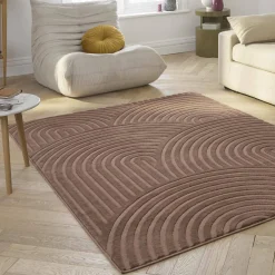 Indoor rug with mocha arches pattern