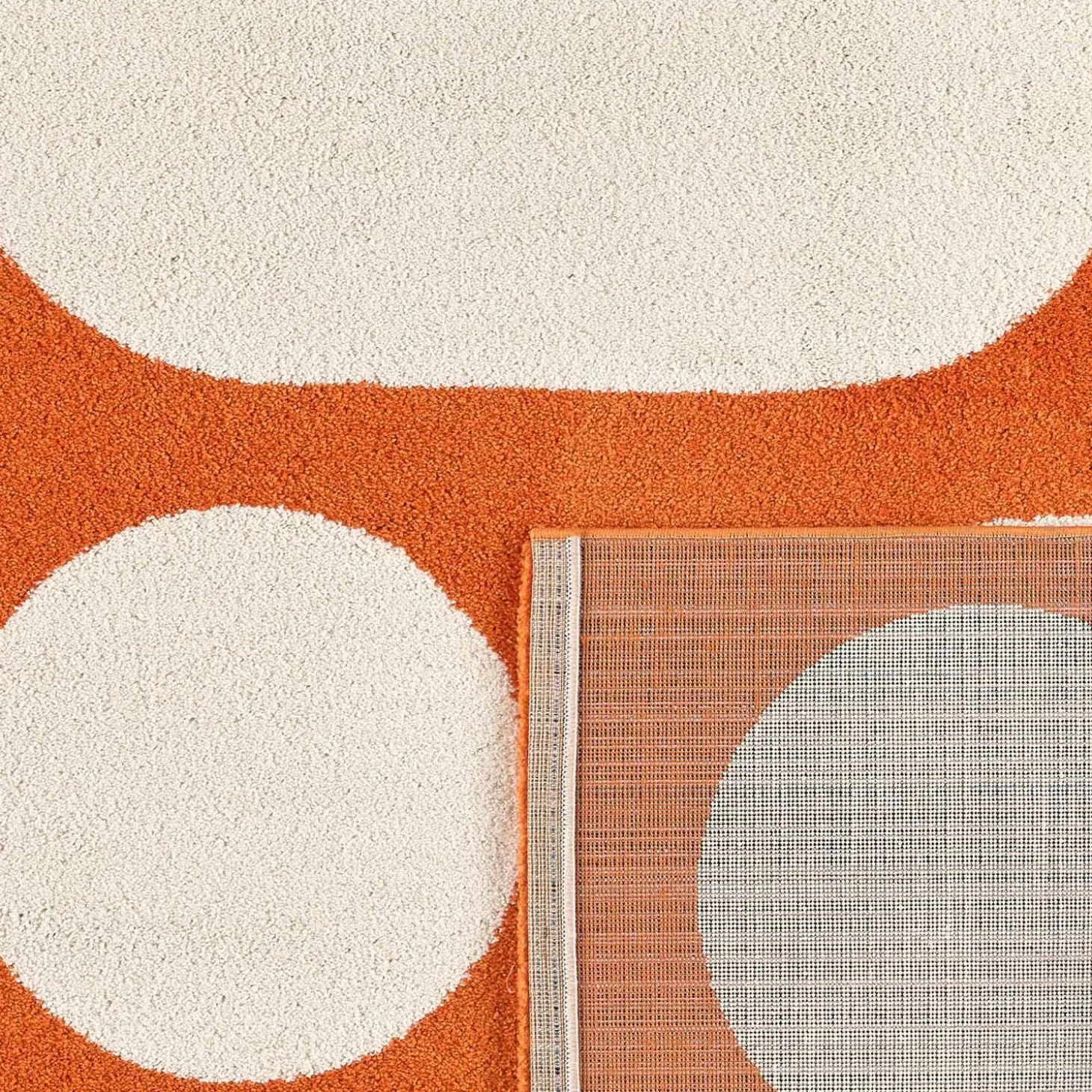 Indoor rug with modern pattern, orange