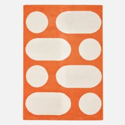 Indoor rug with modern pattern, orange