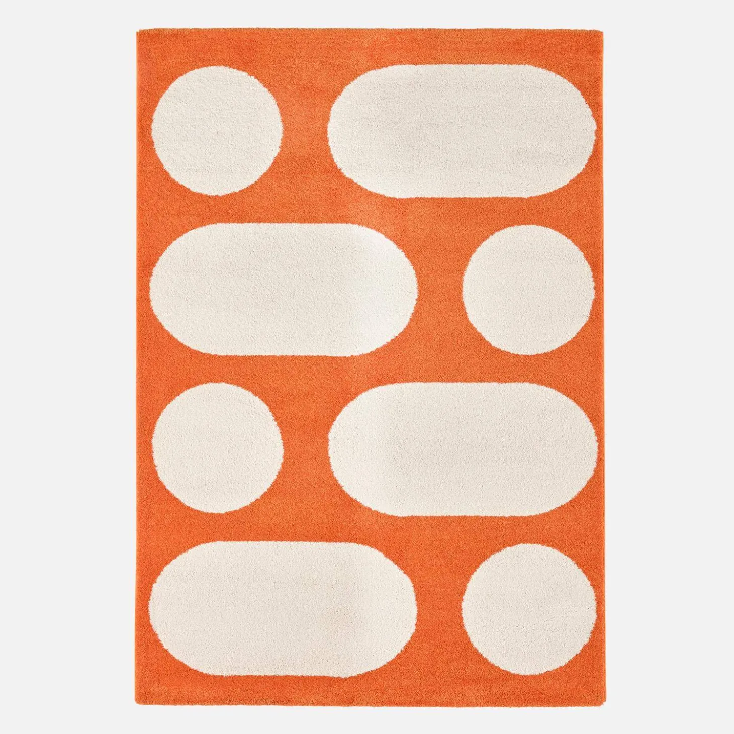 Indoor rug with modern pattern, orange