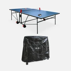 Indoor table tennis table with 2 bats, 3 balls and protective cover
