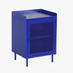 Industrial metal bedside table with 1 door