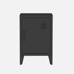 Industrial metal bedside table with 1 door