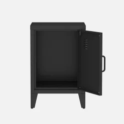 Industrial metal bedside table with 1 door