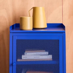 Industrial metal bedside table with 1 door (set of 2)
