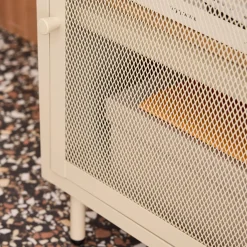 Industrial metal bedside table with 1 door (set of 2)