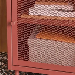Industrial metal bedside table with 1 door (set of 2)
