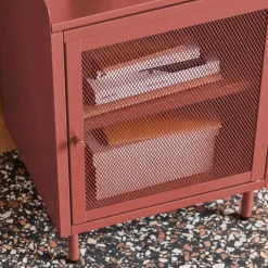 Industrial metal bedside table with 1 door (set of 2)
