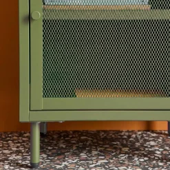 Industrial metal bedside table with 1 door (set of 2)