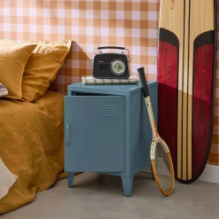 Industrial metal bedside table with 1 door