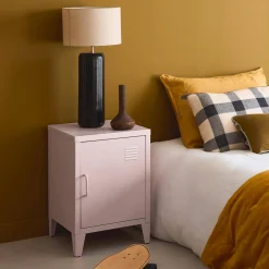 Industrial metal bedside table with 1 door
