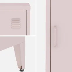 Industrial metal bedside table with 1 door