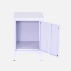 Industrial metal bedside table with 1 door