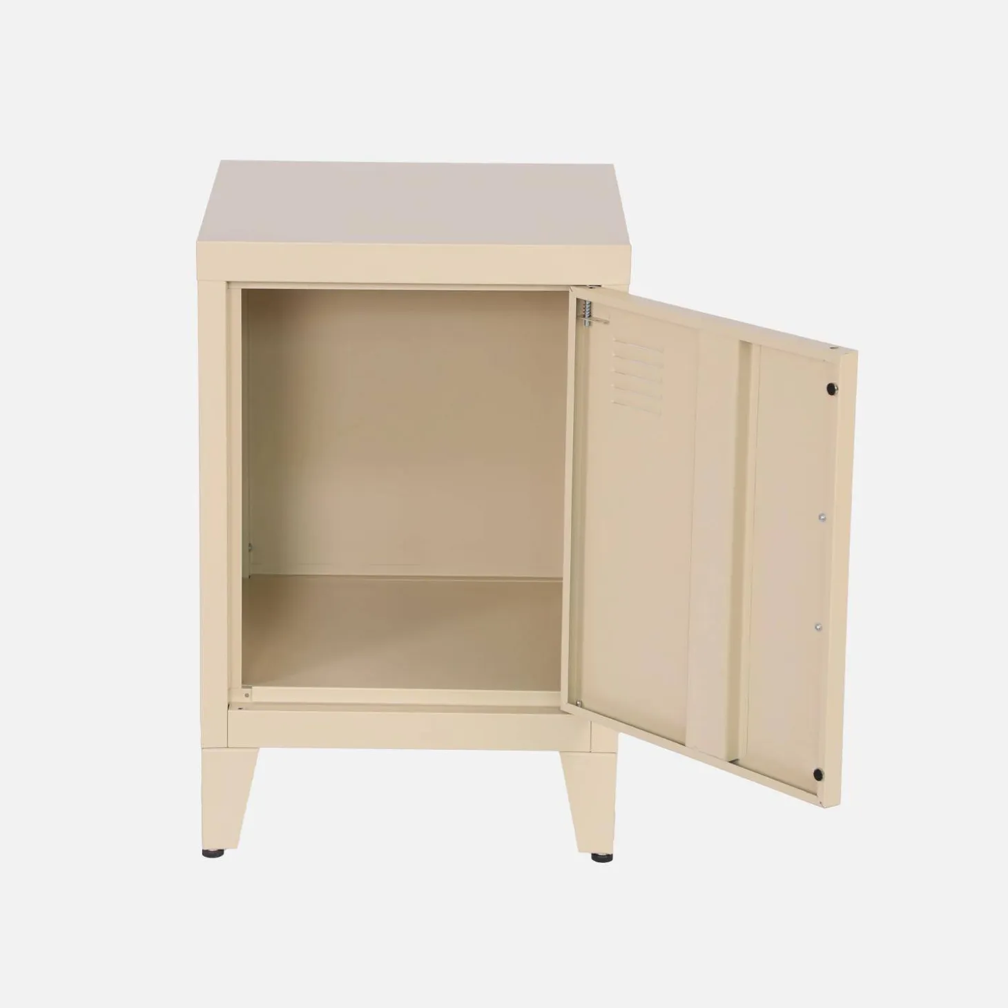 Industrial metal bedside table with 1 door