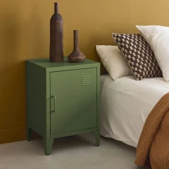Industrial metal bedside table with 1 door