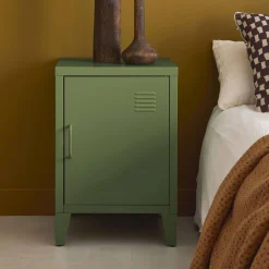 Industrial metal bedside table with 1 door