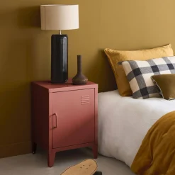 Industrial metal bedside table with 1 door