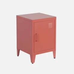 Industrial metal bedside table with 1 door