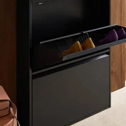 Industrial Metal Shoe Cabinet with 3 Drawers