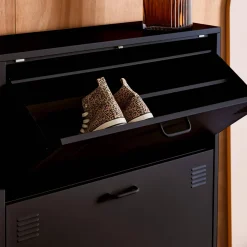 Industrial Metal Shoe Cabinet with 3 Drawers