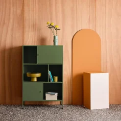 Industrial metal storage cabinet with 6 compartments
