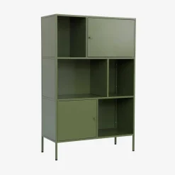 Industrial metal storage cabinet with 6 compartments