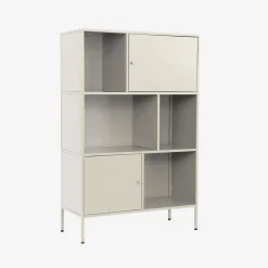 Industrial metal storage cabinet with 6 compartments
