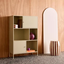 Industrial metal storage cabinet with 6 compartments
