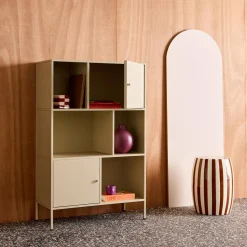 Industrial metal storage cabinet with 6 compartments