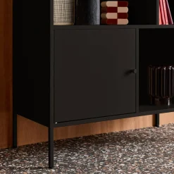 Industrial metal storage cabinet with 6 compartments