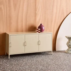 Industrial Metal TV Stand with 3 Doors 120cm