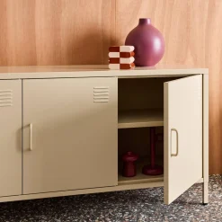 Industrial Metal TV Stand with 3 Doors 120cm